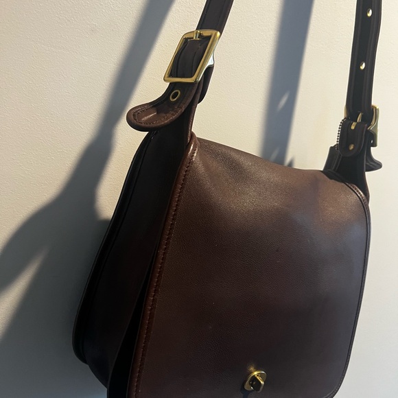 SOLD!!!😢Vintage Leather Coach Stewardess Handbag Chocolate Brown 9525 (1996) - Picture 4 of 9